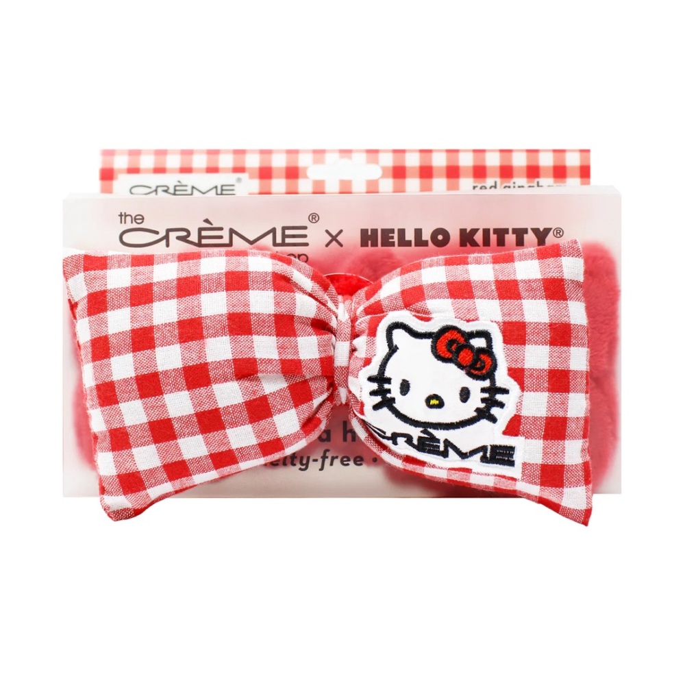 Hello Kitty x The Crème Plush Spa Teddy Headyband (Red Gingham)
